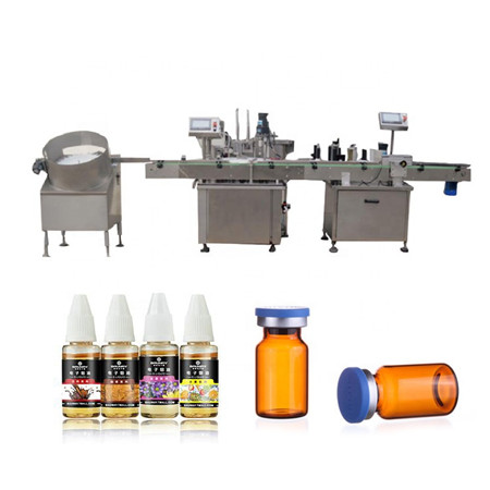 Máquina automática de enchido de aceite líquido de vapor vapor e enchido Máquina de etiquetado para botella de ámbar de 15ml 20ml de 50ml