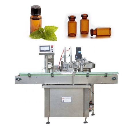 Máquina automática de etiquetado de botellas de aceite esencial Máquina de tapado e etiquetado de recheo de botellas de vidro