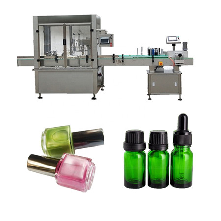 Frascos automáticos monobloque de líquidos electrónicos e líquidos orales liña de máquinas de etiquetado de tapas de recheo de botellas redondas e finas